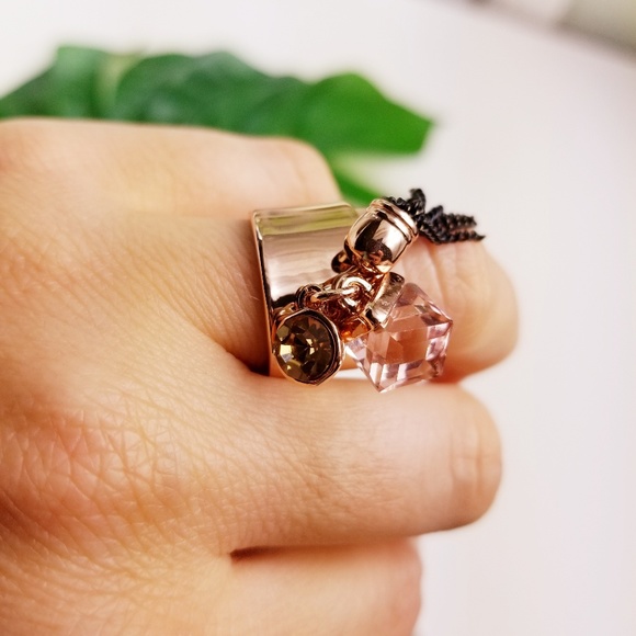 Swarovski Crystal Rose Gold Color Tassel Coctail - Picture 8 of 8